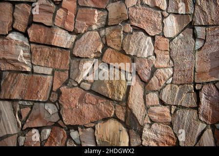 Mauerwerk, Steinmauer, Sandsteinmauer, Mauerwerk, Steinmauern, Sandsteinwände Stockfoto