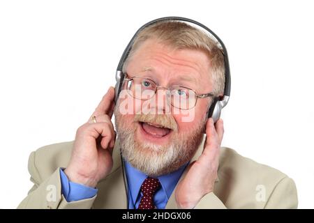 Singen, Musik hören, Musik hören Stockfoto