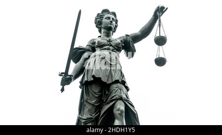 Gerechtigkeit, justitia, Springbrunnen Figur, Richter, Dame Gerechtigkeit, richter, Springbrunnenfiguren Stockfoto