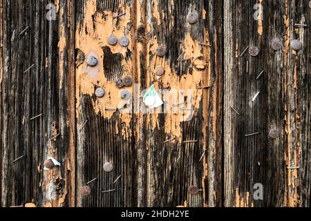 Holzwand, Klammer, Daumenhaken, Holzwände, Klammern, Daumenstapel Stockfoto