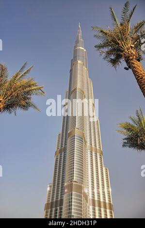 "Weltweit größten" Burj Khalifa Gebäude, Downtown Dubai, Dubai, Vereinigte Arabische Emirate Stockfoto