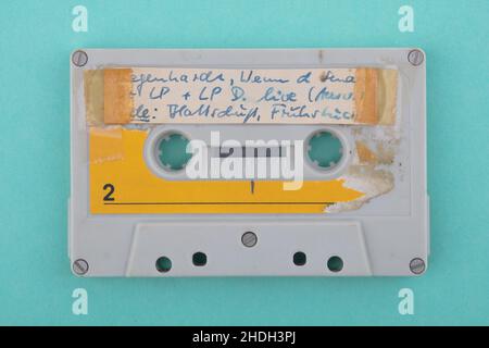 Retro, Musikkassette, Briefe, altmodisch, Retro-Stil, Musikkassetten, Brief Stockfoto