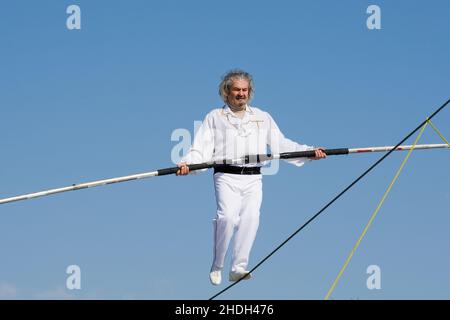 Showman, Show, High Wire Artist, Showman, Shows Stockfoto