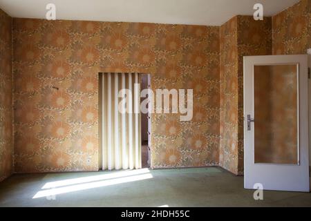 70s, Wohnung, Vakanz, 1970s, siebziger Jahre, Apartments, freie Zimmer Stockfoto