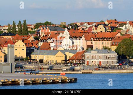 Hafen, visby, Häfen, Hafen, Visbies Stockfoto