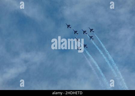 airshow, fliegende Staffel, staffelflug, Airshows, fliegende Staffel Stockfoto