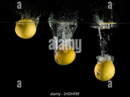 Spritzer, Zitrone, Spritzer, Spritzer, Zitronen Stockfoto