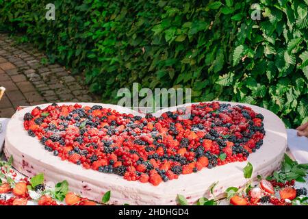 Hochzeit, herzförmig, Kuchen, Hochzeiten, herzförmig, Kuchen Stockfoto