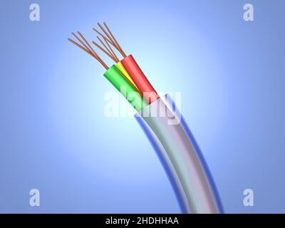 Kabel, Isolierung, Bandbreite, Kabel, isoliert, Isolierend, Bandbreiten Stockfoto