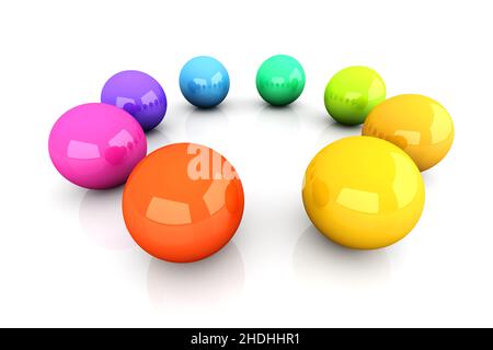 Mehrfarbig, Kugeln, mehrfarbig, Kugel Stockfoto