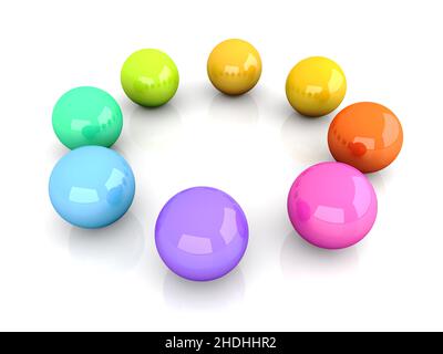 Mehrfarbig, Kreis, Kugeln, mehrfarbig, Kreise, Ball Stockfoto