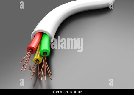 Strom, Netzkabel, isoliert, elektrisch, Elektrik, Kräfte, Isolateds Stockfoto