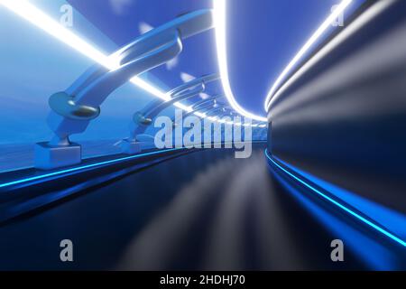 Licht, Science Fiction, Gangway, Lichter, Science Fiction, Gangways Stockfoto