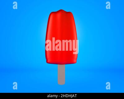 Erdbeereis, aromatisiertes Eis, Eis, Eiscreme, Eiscreme, Erdbeereis, aromatisierte Eiswürfel Stockfoto