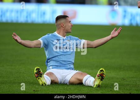 Rom, Italien. 06th Januar 2022. Adam Marusic (Lazio) reagiert im Stadio Olimpico in der Serie A zwischen SS Lazio und FC Empoli. Endergebnis 3-3. (Foto von Giuseppe Fama/Pacific Press/Sipa USA) Quelle: SIPA USA/Alamy Live News Stockfoto