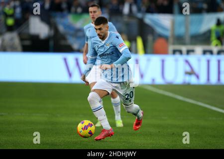 Rom, Italien. 06th Januar 2022. Mattia Zaccagni (Lazio) in Aktion während des Serie-A-Spiels zwischen SS Lazio und FC Empoli im Stadio Olimpico. Endergebnis 3-3. (Foto von Giuseppe Fama/Pacific Press/Sipa USA) Quelle: SIPA USA/Alamy Live News Stockfoto