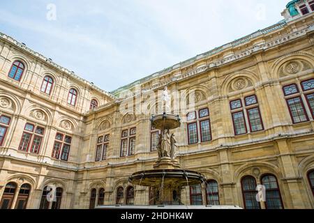 Brunnen, wiener Staatsoper, Brunnen, staatsoper, wiener Staatsoper Stockfoto