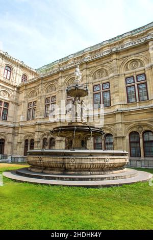 Brunnen, wiener Staatsoper, Brunnen, staatsoper, wiener Staatsoper Stockfoto