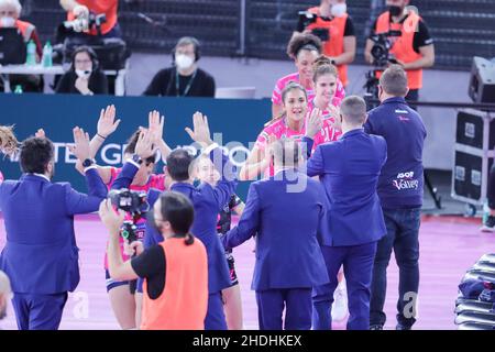 Roma, Italien. 06th Januar 2022. Igor Gorgonzola Novara während des Imoco Volley Conegliano gegen Igor Gorgonzola Novara, Volleyball Italienischer Frauencup in Roma, Italien, Januar 06 2022 Quelle: Independent Photo Agency/Alamy Live News Stockfoto