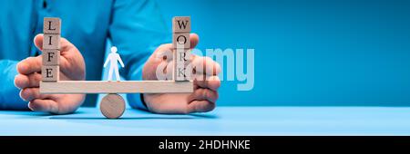 Work-Life-Balance-Auswahl Und Schutzkonzept Stockfoto