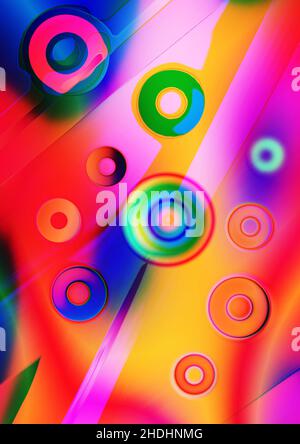 Farben und Formen, mehrfarbig, Kreis, Farben und Formen, mehrfarbig, Kreise Stockfoto