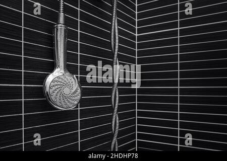 Chrom Bad Dusche Wasserhahn. Clos Up Stockfoto