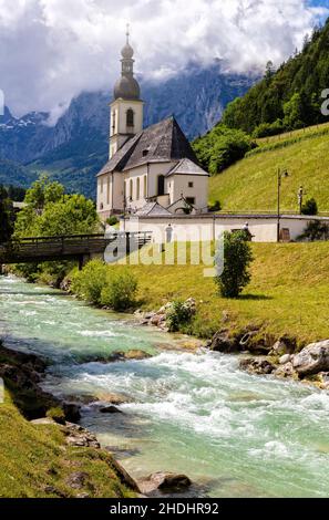 kirche, ramsau, St. sebastian, Kirchen, Ramsaus, saint sebastians Stockfoto