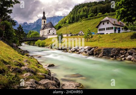 kirche, ramsau, St. sebastian, Kirchen, Ramsaus, saint sebastians Stockfoto