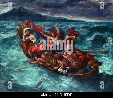 Christ sleep during the Tempest von Eugène Delacroix, Öl auf Leinwand, um 1853 Stockfoto