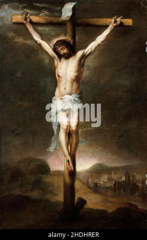 Murillo. Die Kreuzigung von Bartolomé Estebán Murillo (1617-1682), Öl auf Leinwand, 1655 Stockfoto