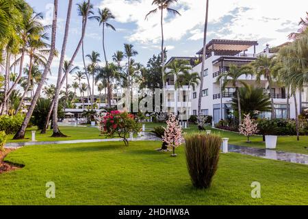 Badeort in Las Terrenas, Dominikanische Republik Stockfoto