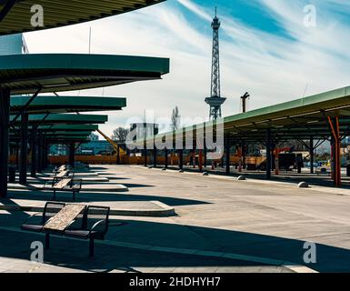 berlin, leer, Busbahnhof, zentraler Busbahnhof, Leergut, Bushaltestellen, Bahnhof Stockfoto