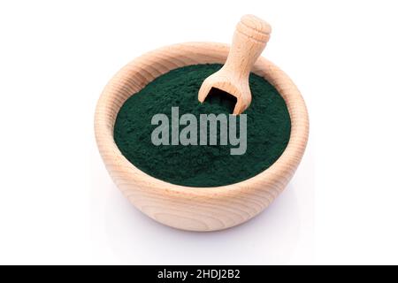 Pulver, Superfood, Spirulina, Pulver Stockfoto