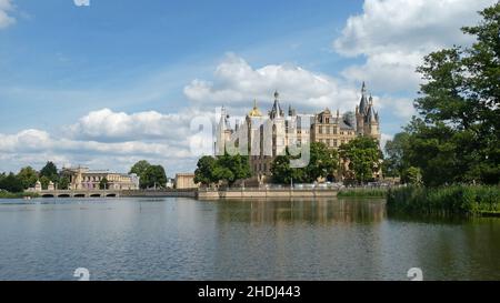 schweriner See, schweriner Schloss, schweriner See, schweriner Schlösser Stockfoto