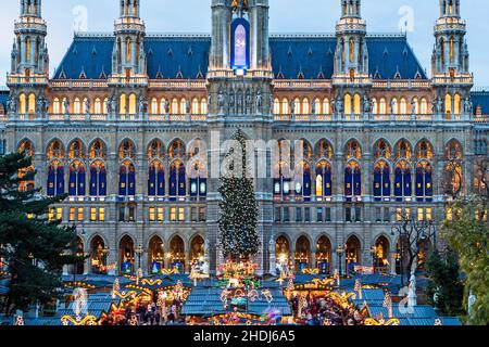Rathaus, wien, weihnachtsmarkt, Rathaus, wien, Weihnachtsmärkte Stockfoto