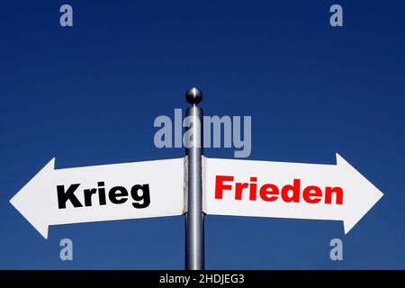 Krieg, Frieden, Kriege, Frieden Stockfoto