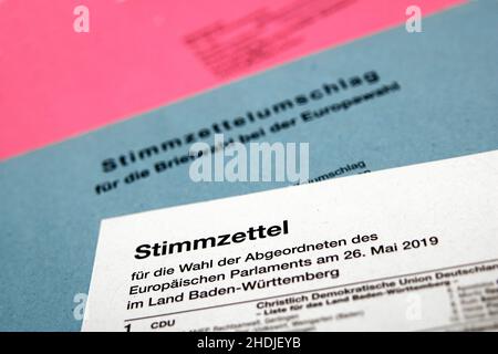 Briefwahl, Wahlen in der europäischen Union, Postal, Wahlen in den europäischen Gewerkschaften Stockfoto