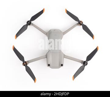 ISTANBUL, TÜRKEI - 6. JANUAR 2022: DJI Air 2S Drohne auf weißem Hintergrund. Professionelle Drohne Draufsicht. Stockfoto