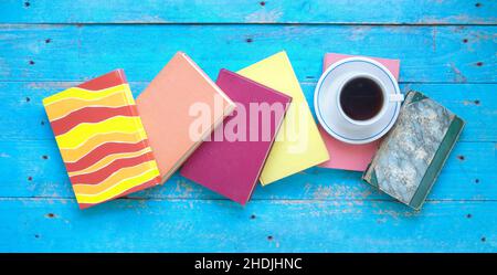 Kaffeestzeit, Buch, Kaffeepause, Bücher Stockfoto