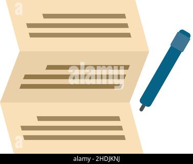 Symbol für „Schreiben von Papiersilben“. Flache Abbildung von Syllabus schreiben Papier Vektor-Symbol isoliert auf weißem Hintergrund Stock Vektor