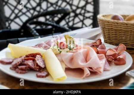 Snack, Aufschnitt, Picknick, Snacks, Aufschnitt, Picknicks Stockfoto