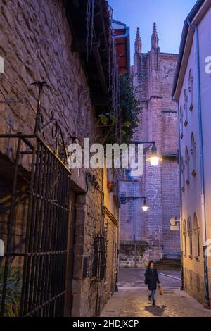 Redin Street. Historische Altstadt. Pamplona. Spanien Stockfoto