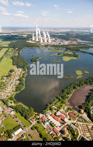 Kraftwerk jänischwalde, teiche peitz Stockfoto