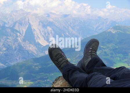 Entspannung & Erholung, Wanderer, Ruhe, Pause, Pause & Erholung, Entspannung, Entspannung & Erholung, Ausruhen, Wanderer Stockfoto