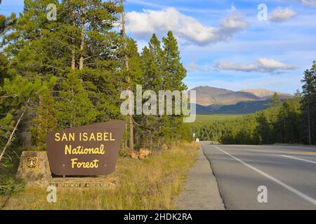 Schöner San Isabel National Forest entlang des Highway 24 in Richtung Prospect Mountain, in der Nähe von Leadville CO Stockfoto