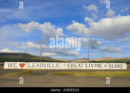 Die historische Bergbaustadt auf 10'000 Fuß, Leadville CO Stockfoto