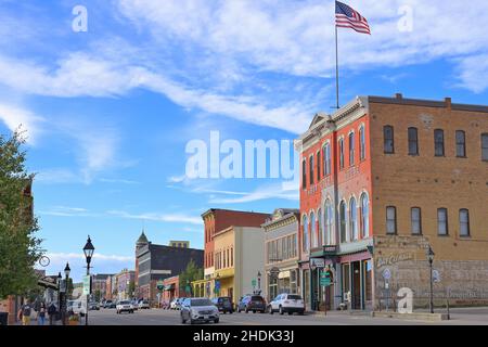 Die historische Bergbaustadt Leadville CO Stockfoto