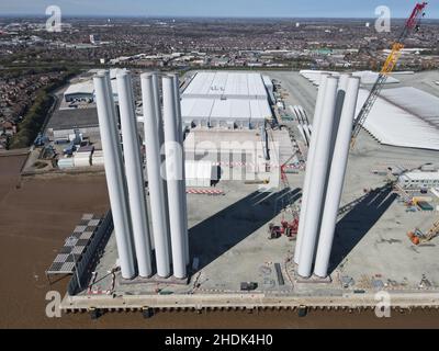 Das Siemens-Werk in Hull, das Windenergieanlagen produziert Stockfoto