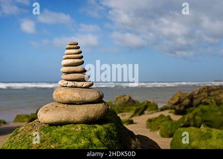 Harmonie, Balance, Steinhaufen, Harmonien, Balancen, Steinhaufen Stockfoto