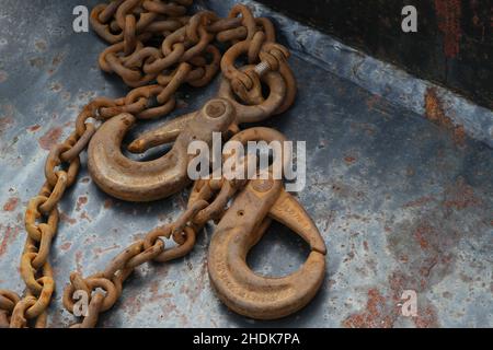 Rost, Kette, verrostet, rostig, Ketten Stockfoto